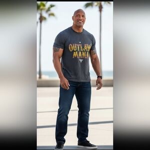 Under Armour Project Rock T Shirt XL Mens Charcoal Outlaw Mana Loose Fit SS Tee